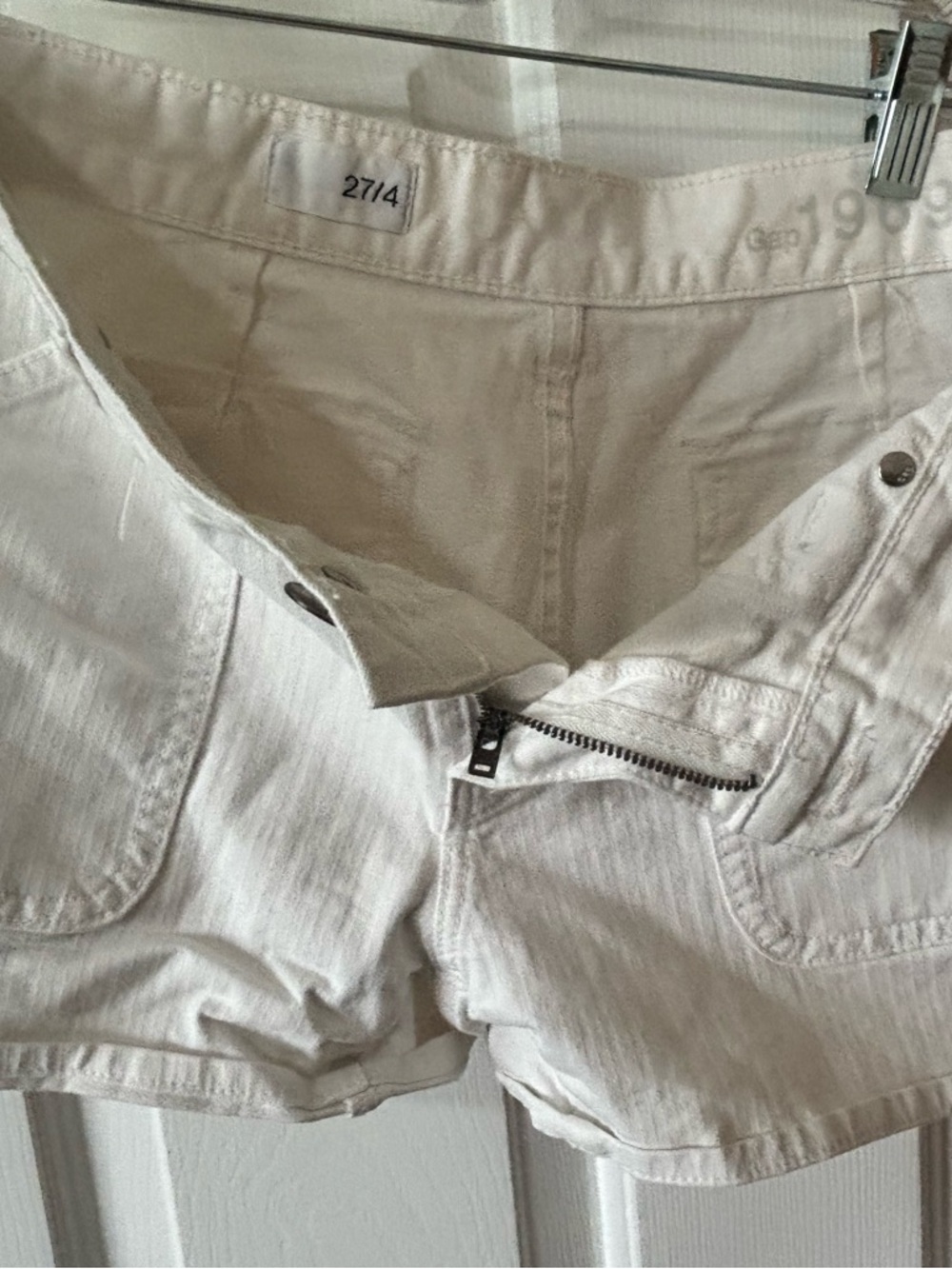 Gap White Denim Shorts with Front Zip
